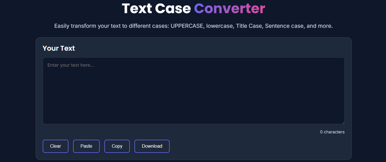 Enter text in the converter